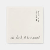 Serviette En Papier Mangez, Buvez, Et Soyez Marié Cocktail Mariage Ser (Devant)