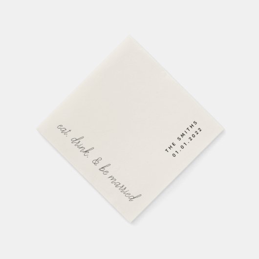 Serviette En Papier Mangez, Buvez, Et Soyez Marié Cocktail Mariage Ser (Coin)