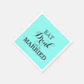 Serviette En Papier Mangez Buvez et soyez mariés (Coin)