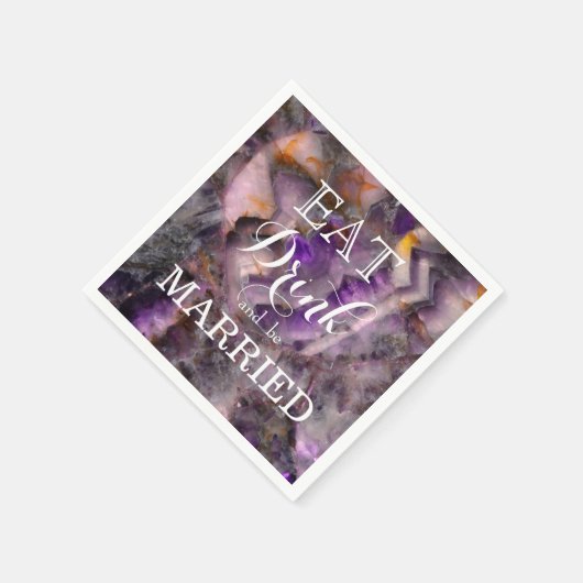 Serviette En Papier Mangez Buvez et soyez mariés (Coin)