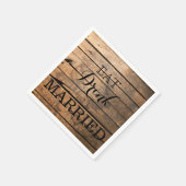 Serviette En Papier Mangez Buvez et soyez mariés (Coin)