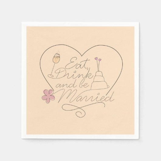 Serviette En Papier Mangez, buvez et soyez mariés (Devant)