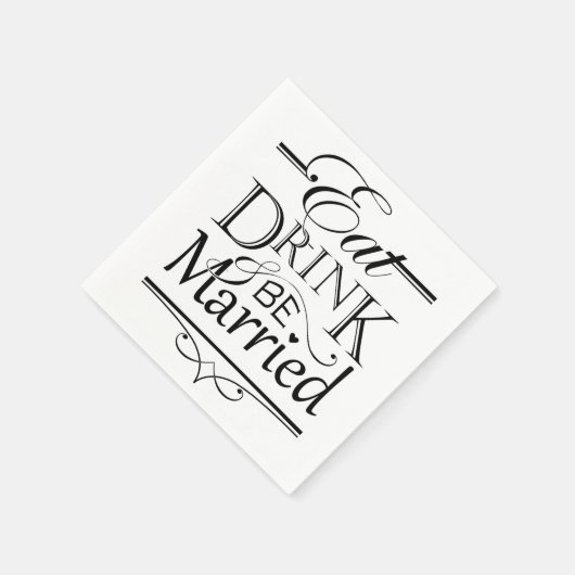 Serviette En Papier Mangez, buvez et soyez mariés (Coin)