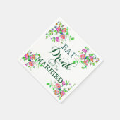 Serviette En Papier Mangez Buvez et soyez mariés (Coin)