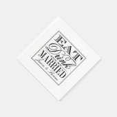 Serviette En Papier Mangez, buvez et soyez mariés Mariage noir/blanc m (Coin)