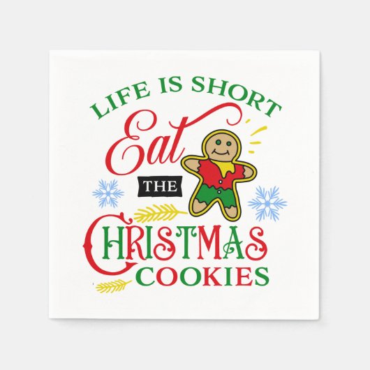 Serviette En Papier Mangez coloré les cookies de Noël (Devant)