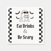 Serviette En Papier Mangez des boissons et soyez effrayant Halloween P (Devant)