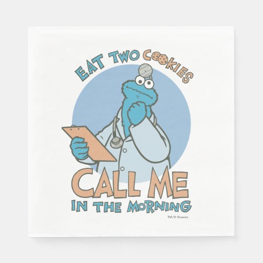 Serviette En Papier Mangez deux cookies, appelez-moi le matin (Devant)