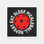 Serviette En Papier Mangez Pickleball de sommeil Répéter comme Pickleb (Devant)