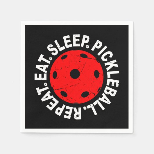 Serviette En Papier Mangez Pickleball de sommeil Répéter comme Pickleb (Devant)