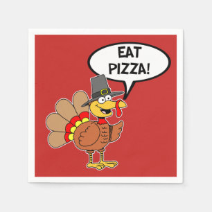 Serviette En Papier Mangez Pizza Turquie pèlerin Casquette Thanksgivin