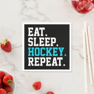 Serviette En Papier Mangez Sleep Hockey Repeat -Amateurs de hockey