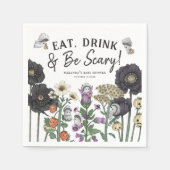 Serviette En Papier Mangez un verre et soyez effrayant Baby shower d'H (Devant)