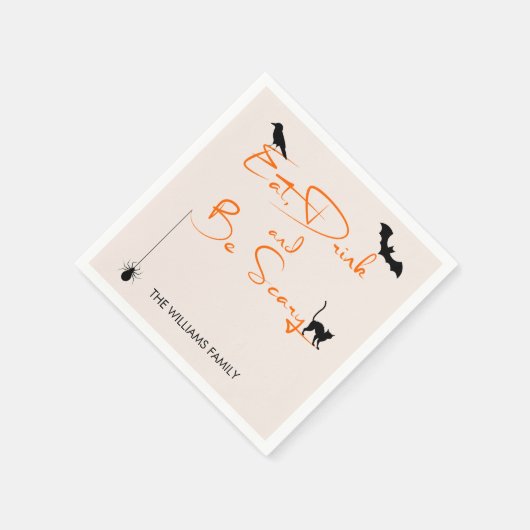 Serviette En Papier Mangez un verre et soyez effrayant Papier Hallowee (Coin)