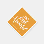 Serviette En Papier Mangez Un Verre Et Soyez Heureux Le Dîner De Thank (Coin)