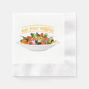 Serviette En Papier Mangez vos Légumes Citer salade fraîche mélange bo