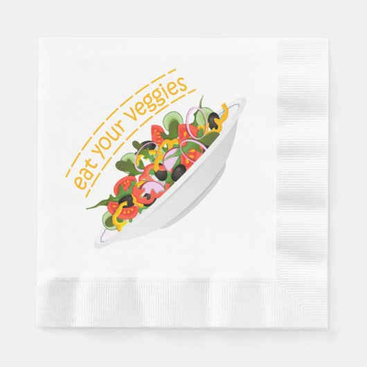 Serviette En Papier Mangez vos Légumes Citer salade fraîche mélange bo (Devant)
