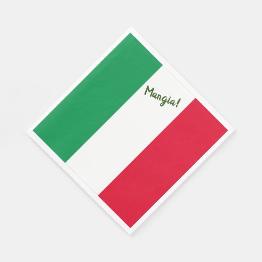 Serviette En Papier Mangia ! Drapeau italien (Coin)