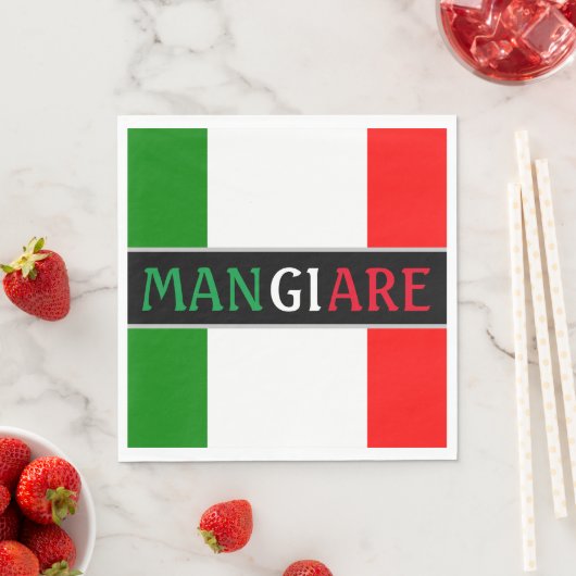 Serviette En Papier Mangiare Manger en dîner italien (En situation)