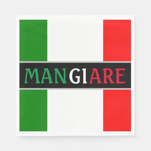 Serviette En Papier Mangiare Manger en dîner italien (Devant)