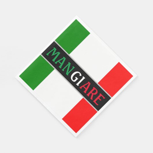 Serviette En Papier Mangiare Manger en dîner italien (Coin)
