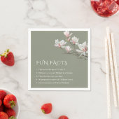 Serviette En Papier Mangolia Sage Green Fun Facts Wedding  (En situation)