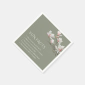 Serviette En Papier Mangolia Sage Green Fun Facts Wedding  (Coin)