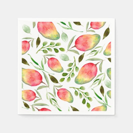Serviette En Papier Mangues aquarelles | Motif | Fruit (Devant)