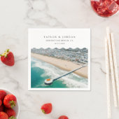 Serviette En Papier Manhattan Beach Mariage Personnalisé Cocktail Napk (En situation)