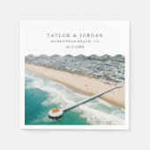 Serviette En Papier Manhattan Beach Mariage Personnalisé Cocktail Napk (Devant)