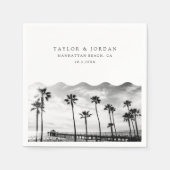 Serviette En Papier Manhattan Beach Mariage Personnalisé Cocktail Napk (Devant)