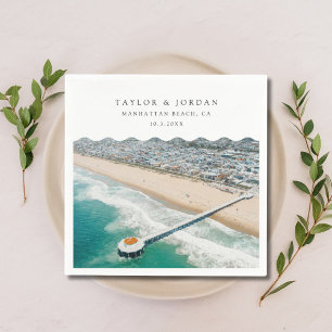 Serviette En Papier Manhattan Beach Mariage Personnalisé Cocktail Napk