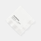 Serviette En Papier Manhattan Cocktail Typographie Noire moderne (Coin)