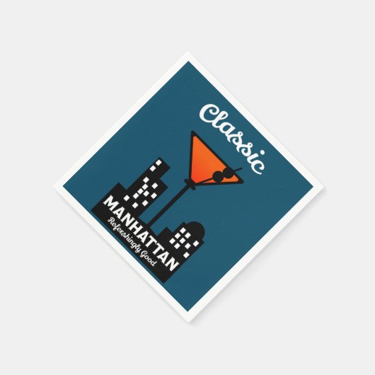 Serviette En Papier Manhattan Cocktail Wall Art (Coin)