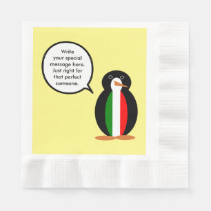 Serviette En Papier Mannequin pingouin parlant personnalisé italien