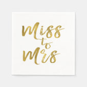 Serviette En Papier Manque à Mme Fête des mariées Gold Foil Script (Devant)