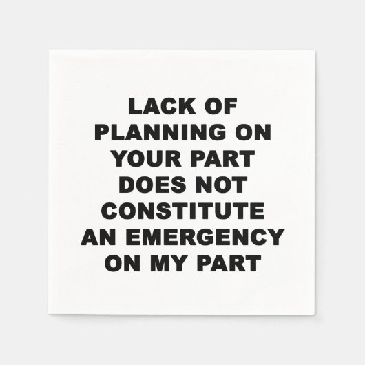 Serviette En Papier Manque de planification (Devant)