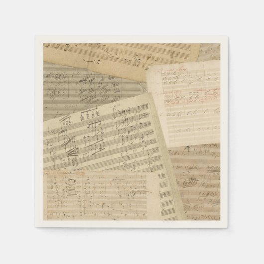 Serviette En Papier Manuscrit de musique Beethoven Medley (Devant)