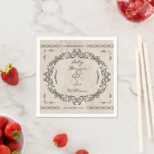 Serviette En Papier Manuscrit médiéval Mariage élégant (En situation)