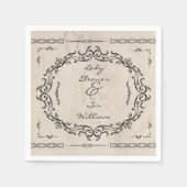 Serviette En Papier Manuscrit médiéval Mariage élégant (Devant)
