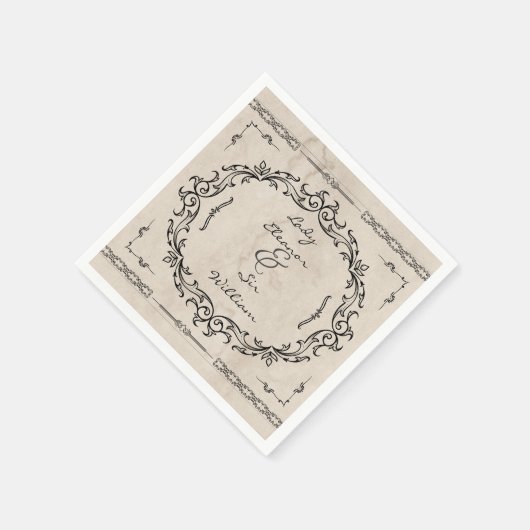 Serviette En Papier Manuscrit médiéval Mariage élégant (Coin)
