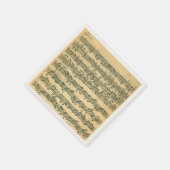 Serviette En Papier Manuscrit musical Bach Chaconne Violon (Coin)