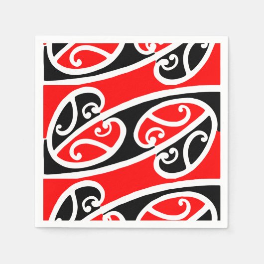 Serviette En Papier Maori Kowhaiwhai Motif 2 (Devant)