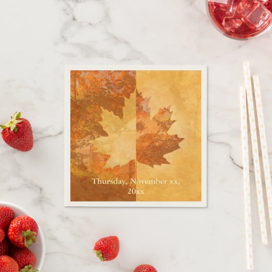 Serviette En Papier Maple Leaf (En situation)