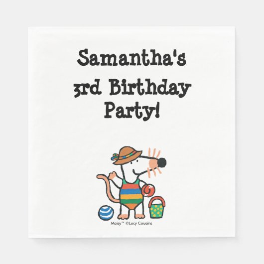 Serviette En Papier Maraisy à l'anniversaire de la plage (Devant)