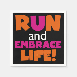 Serviette En Papier Marathon courant de coureur de forme physique rose
