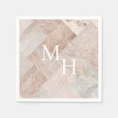 Serviette En Papier Marbre Abstrait moderne monogramme (Devant)