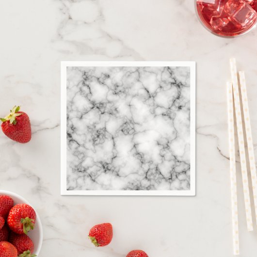 Serviette En Papier Marbre blanc (En situation)