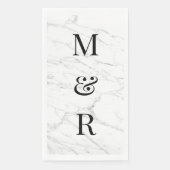 Serviette En Papier Marbre blanc chic impression monogramme personnali (Devant)