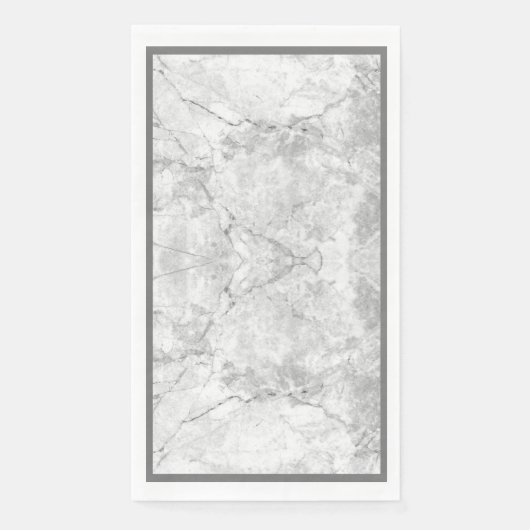 Serviette En Papier Marbre blanc et gris simple | (Devant)